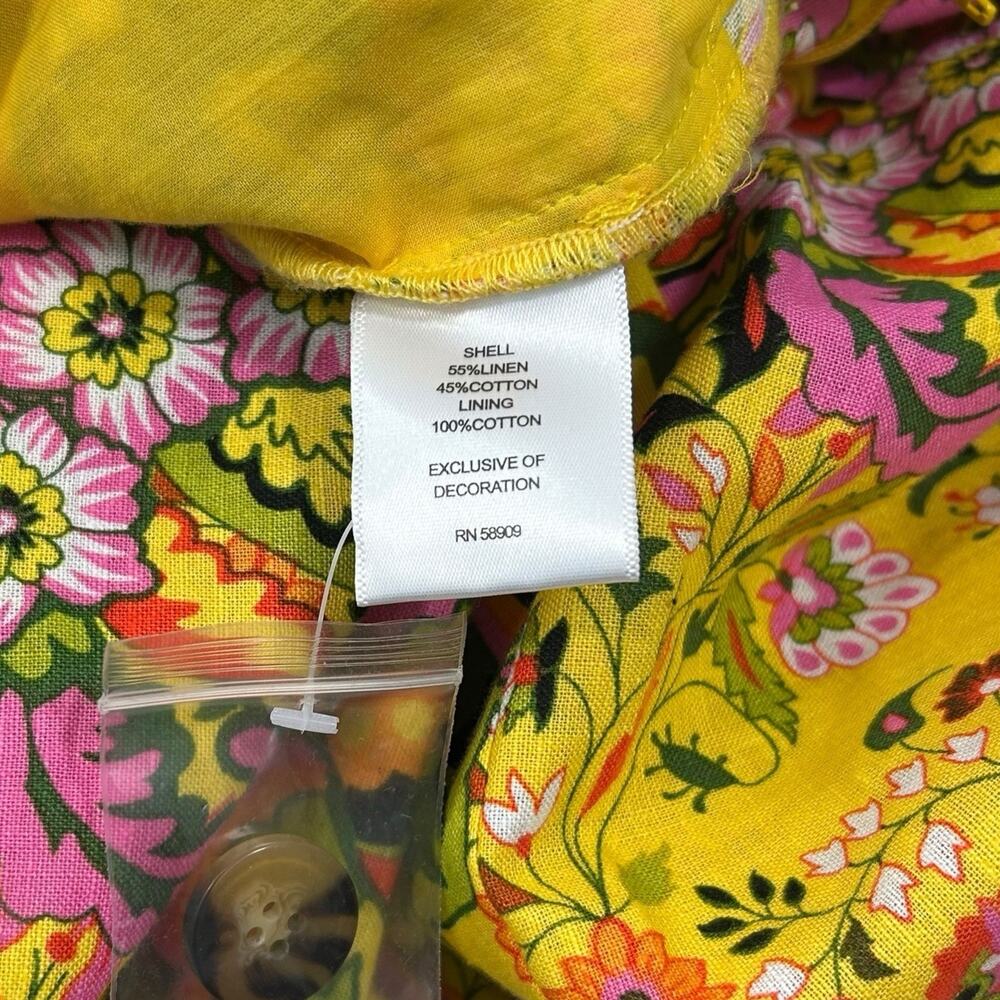 NWT Gibson & Latimer Pull On Casual Wide Leg Pants Linen Blend Floral Belt Sz S - Picture 10 of 15